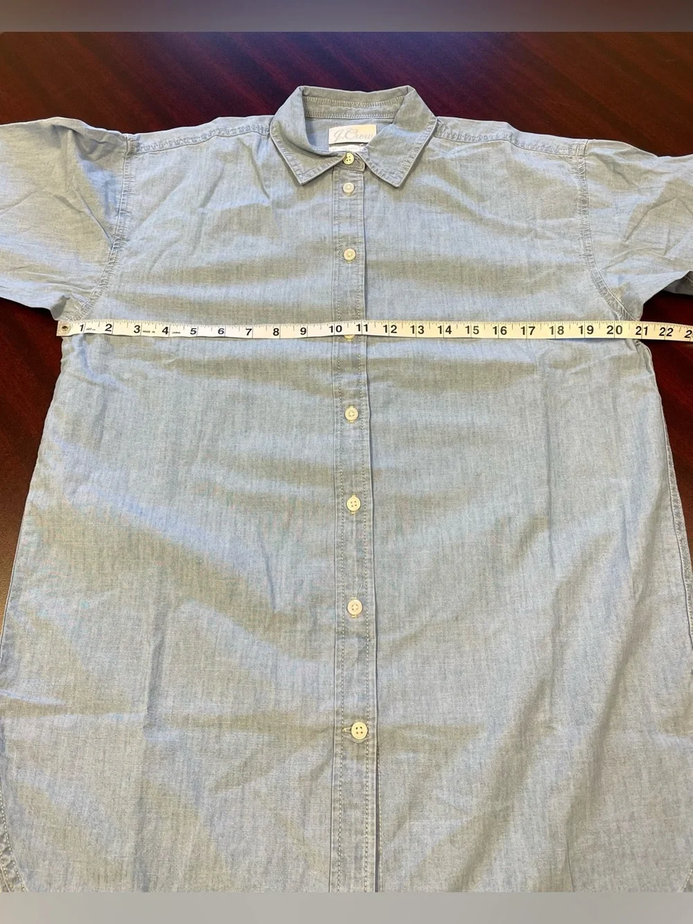 J.Crew Relaxed-Fit Chambray Button Down Shirt NWT Size 2 Tall 100% Cotton